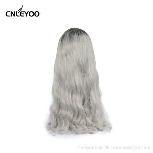Wholesale 20 Inch shy curly hd transparent frontal grey curly natural lace human hair wig